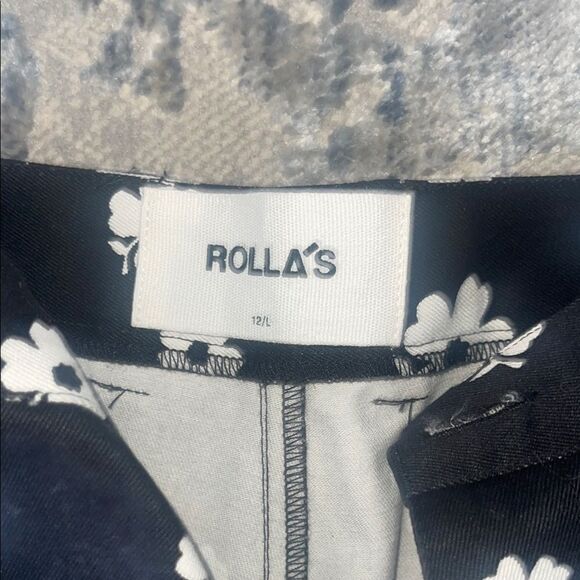 Rolla’s Black Pants with White Floral Pattern - Picture 2 of 4